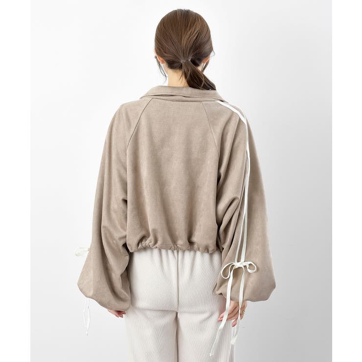 リボン袖スエードポンチトラックジャケット | rps | 詳細画像27 