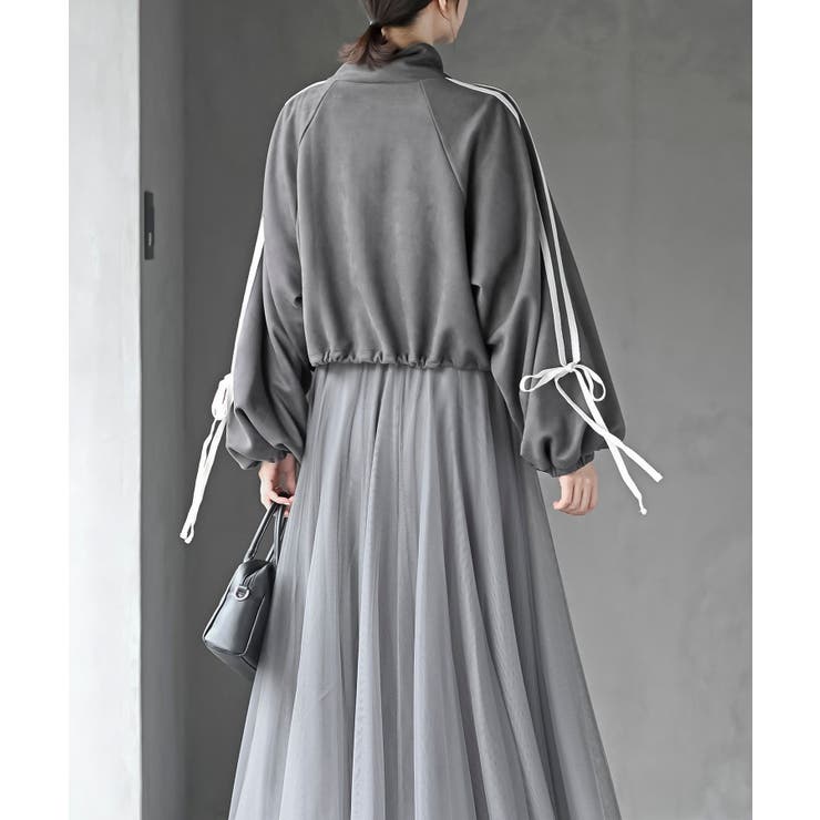 リボン袖スエードポンチトラックジャケット | rps | 詳細画像3 