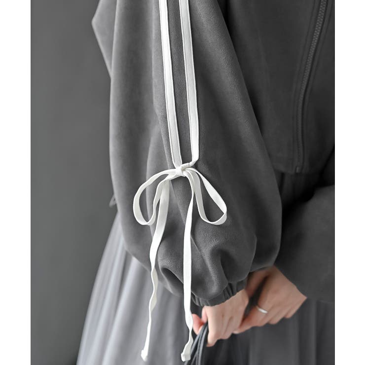 リボン袖スエードポンチトラックジャケット | rps | 詳細画像5 