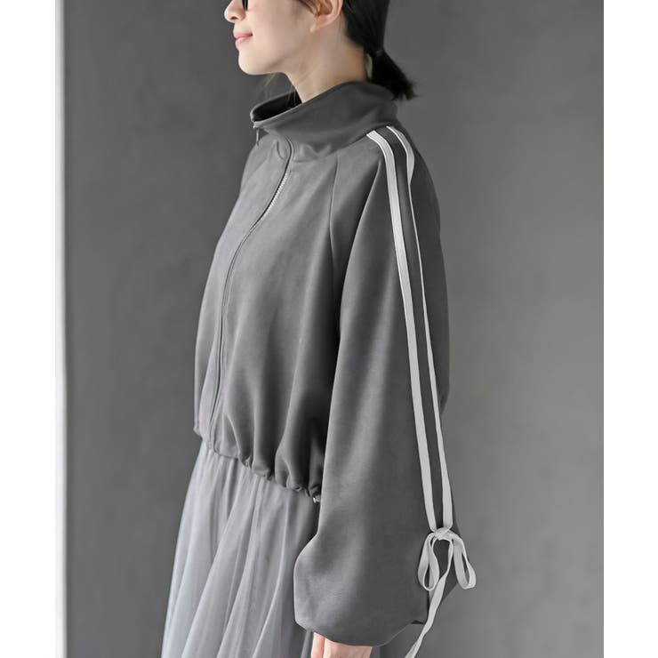 リボン袖スエードポンチトラックジャケット | rps | 詳細画像6 