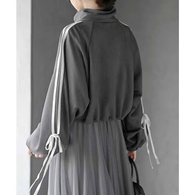 リボン袖スエードポンチトラックジャケット | rps | 詳細画像7 