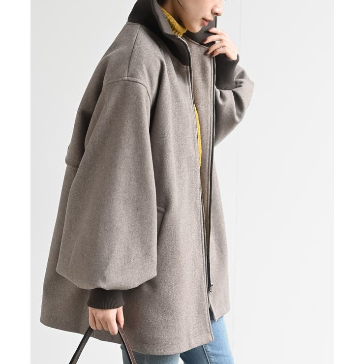 ブラウン | リブ切替ミドルＺＩＰコート | rps