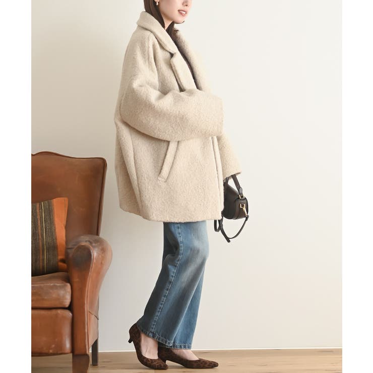 LAULEN／スタンドカラーリッチファーミドルコート stand collar fur coat | OUTER | LAULEN
