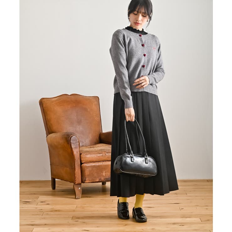 リボン刺繍＆ハートボタンクルーネックカーディガン | rps | 詳細画像16 