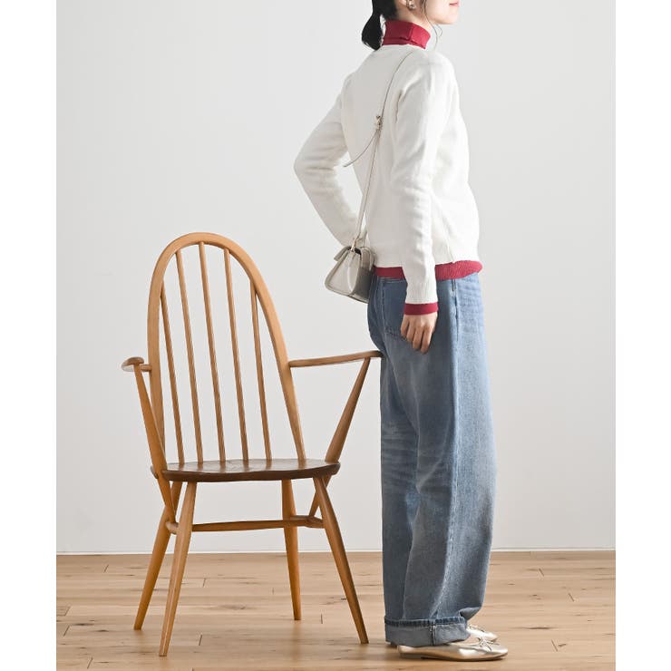 リボン刺繍＆ハートボタンクルーネックカーディガン | rps | 詳細画像4 