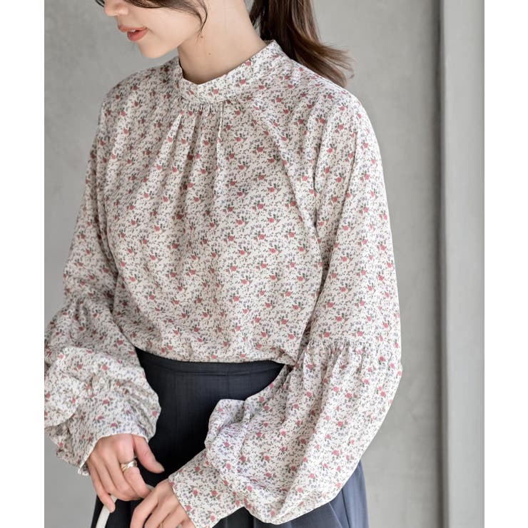 オフホワイト | ボリューム袖プチハイネックブラウス | rps