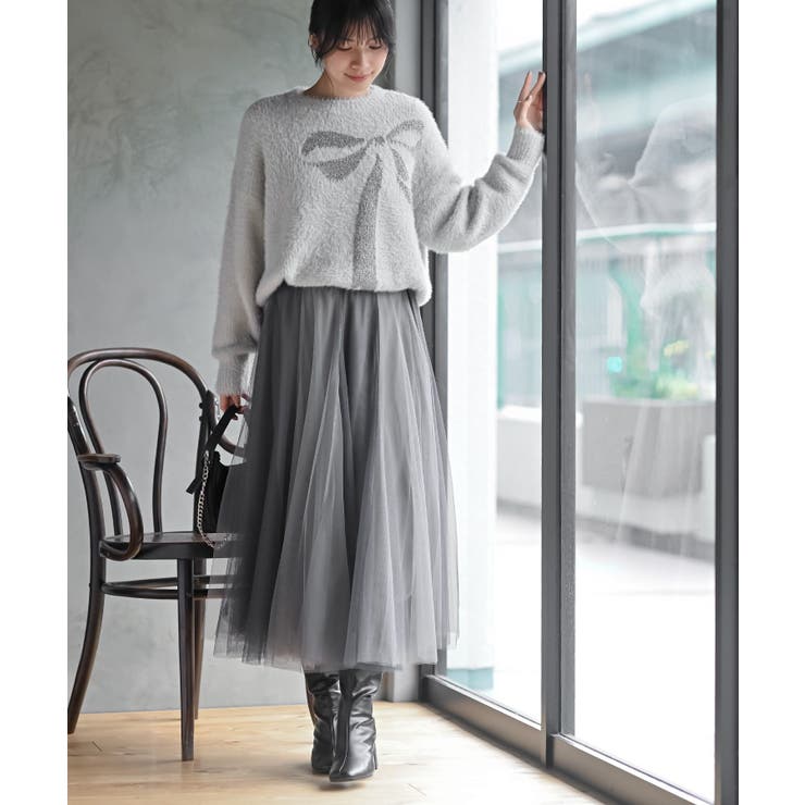 バイカラースーパーフレアーチュールスカート | rps | 詳細画像15 