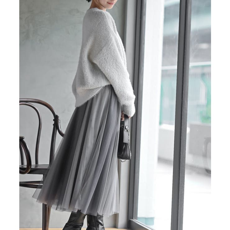 バイカラースーパーフレアーチュールスカート | rps | 詳細画像16 