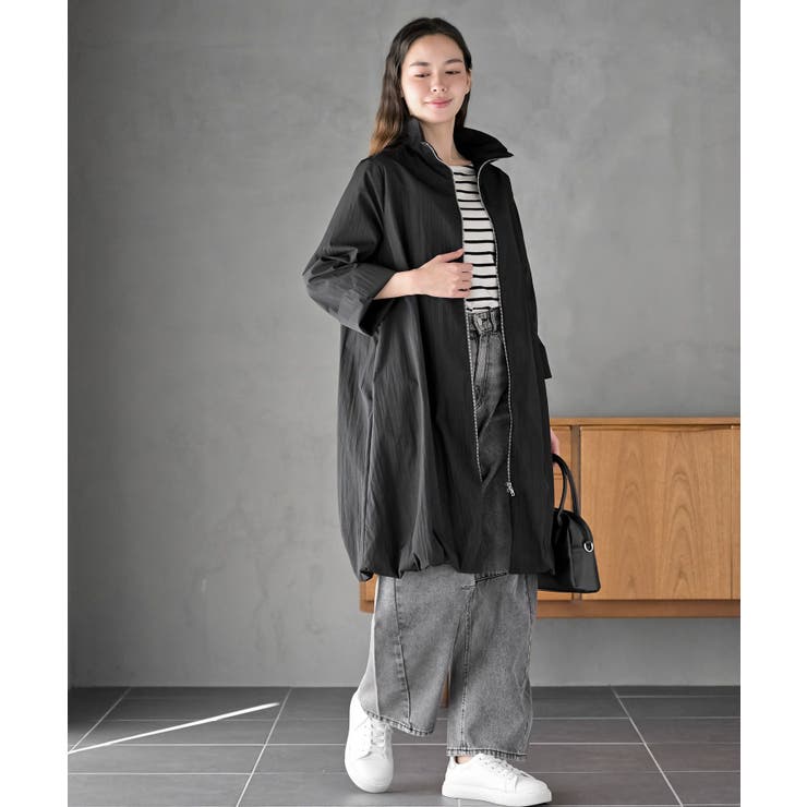 スタンドネックバルーンロングブルゾン | rps | 詳細画像12 