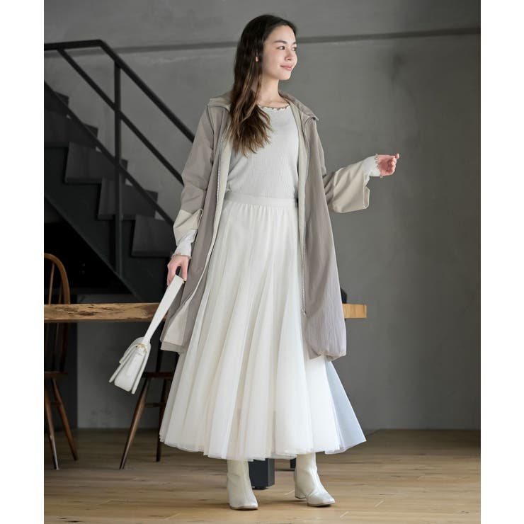 スタンドネックバルーンロングブルゾン | rps | 詳細画像13 