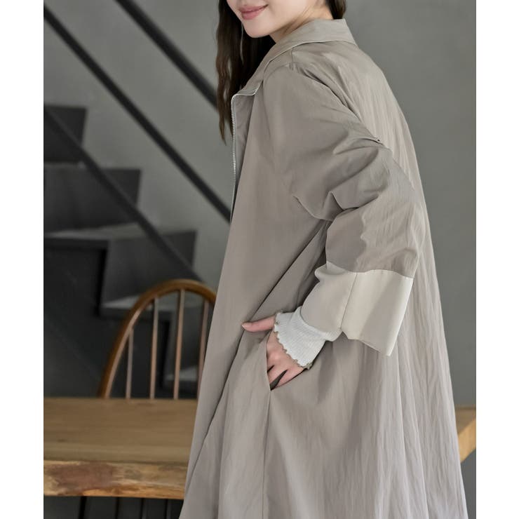 スタンドネックバルーンロングブルゾン | rps | 詳細画像18 