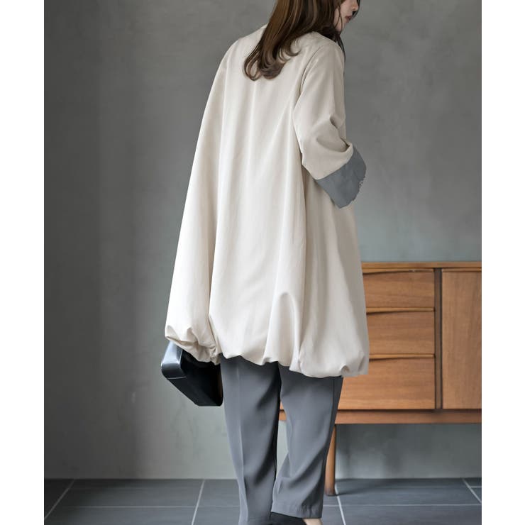 スタンドネックバルーンロングブルゾン | rps | 詳細画像23 