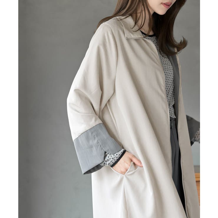 スタンドネックバルーンロングブルゾン | rps | 詳細画像26 