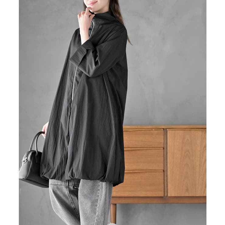 スタンドネックバルーンロングブルゾン | rps | 詳細画像3 