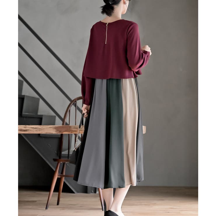 【美品】バーバリーブルーレーベル　ドッキングワンピース　黒　緑　38 BURBERRY BLUE LABEL バーバリー 38 ワンピース チェックsnidel
