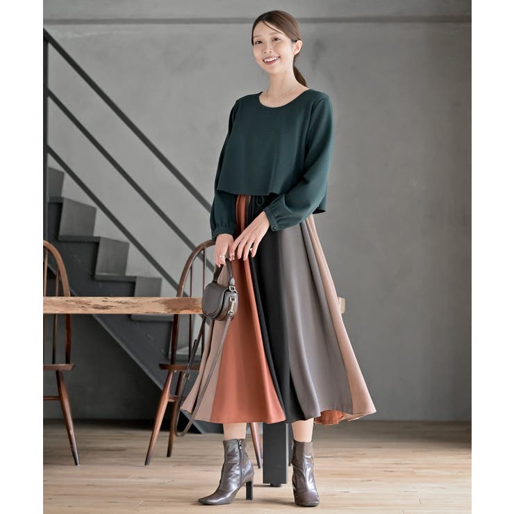 カラフルパッチワークドッキングワンピース | rps | 詳細画像40 