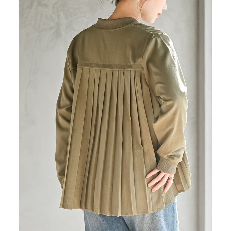 カーキ | ＢＡＣＫプリーツライトブルゾン | rps