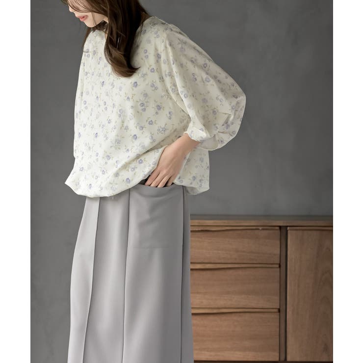 花柄７分袖バルーンブラウス | rps | 詳細画像10 