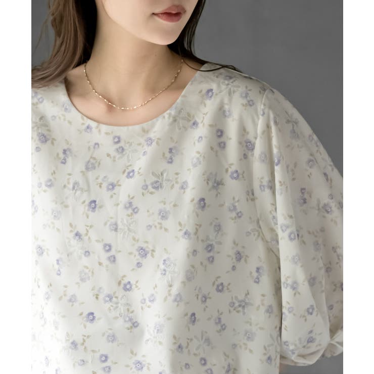 花柄７分袖バルーンブラウス | rps | 詳細画像12 