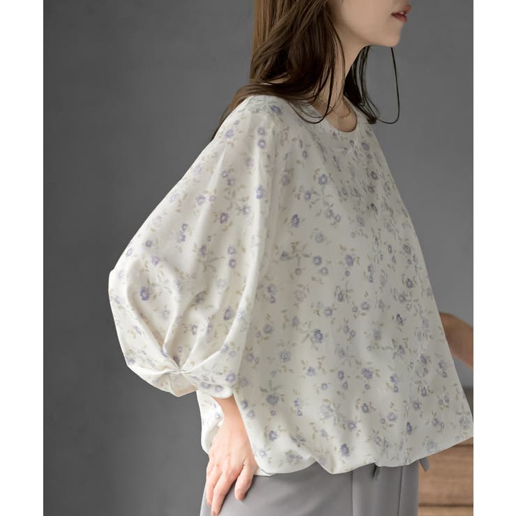 花柄７分袖バルーンブラウス | rps | 詳細画像13 