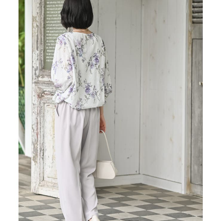 花柄７分袖バルーンブラウス | rps | 詳細画像17 