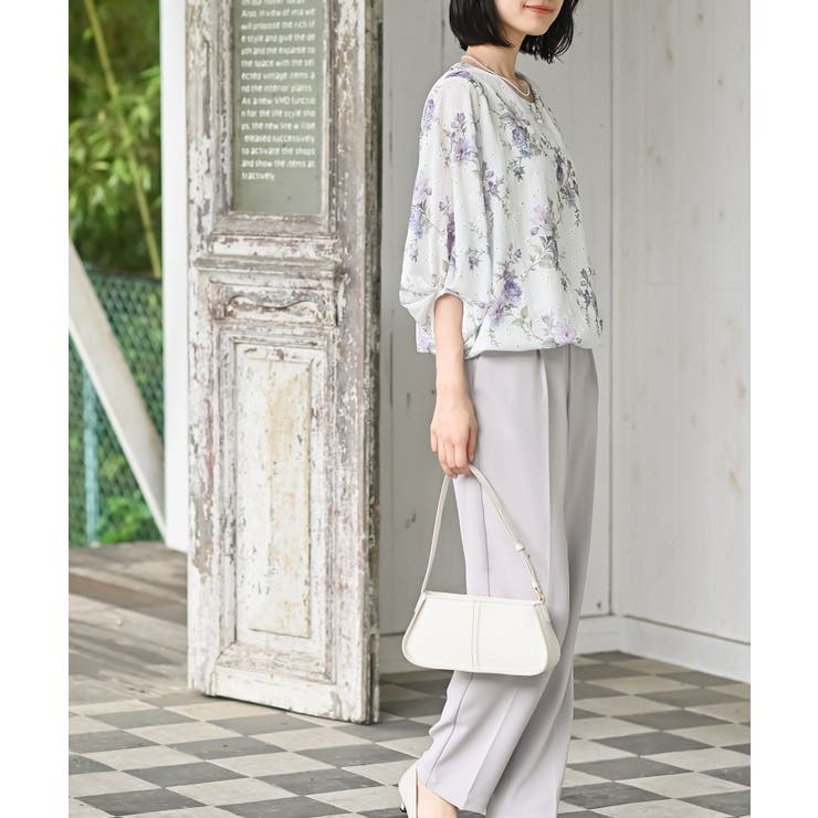 花柄７分袖バルーンブラウス | rps | 詳細画像18 