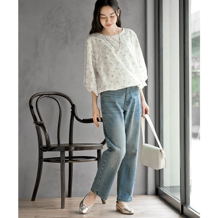 花柄７分袖バルーンブラウス | rps | 詳細画像2 