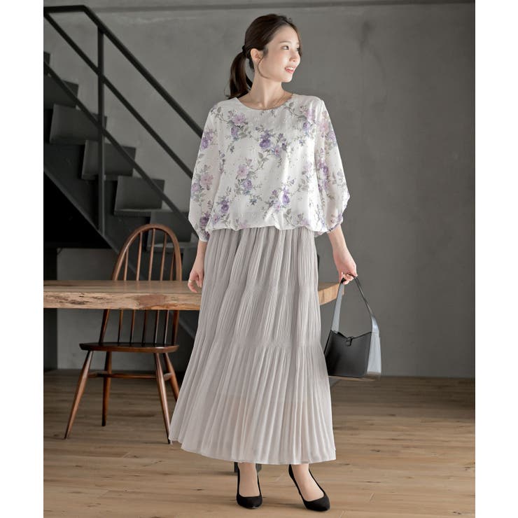 花柄７分袖バルーンブラウス | rps | 詳細画像23 