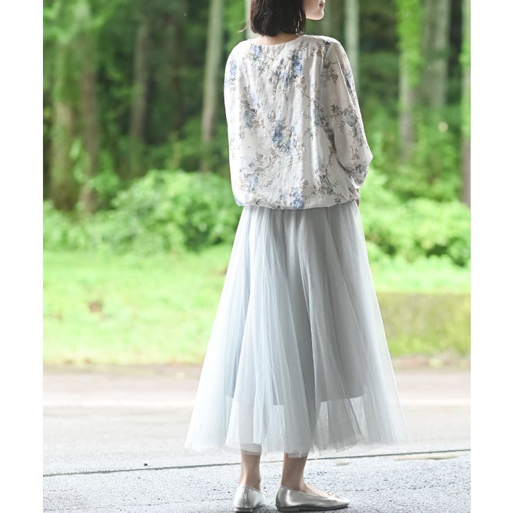 花柄７分袖バルーンブラウス | rps | 詳細画像26 