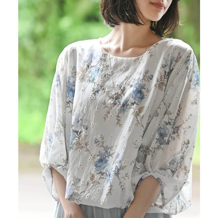 花柄７分袖バルーンブラウス | rps | 詳細画像28 