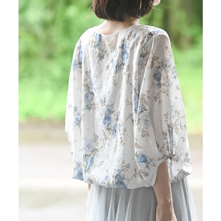 花柄７分袖バルーンブラウス | rps | 詳細画像30 
