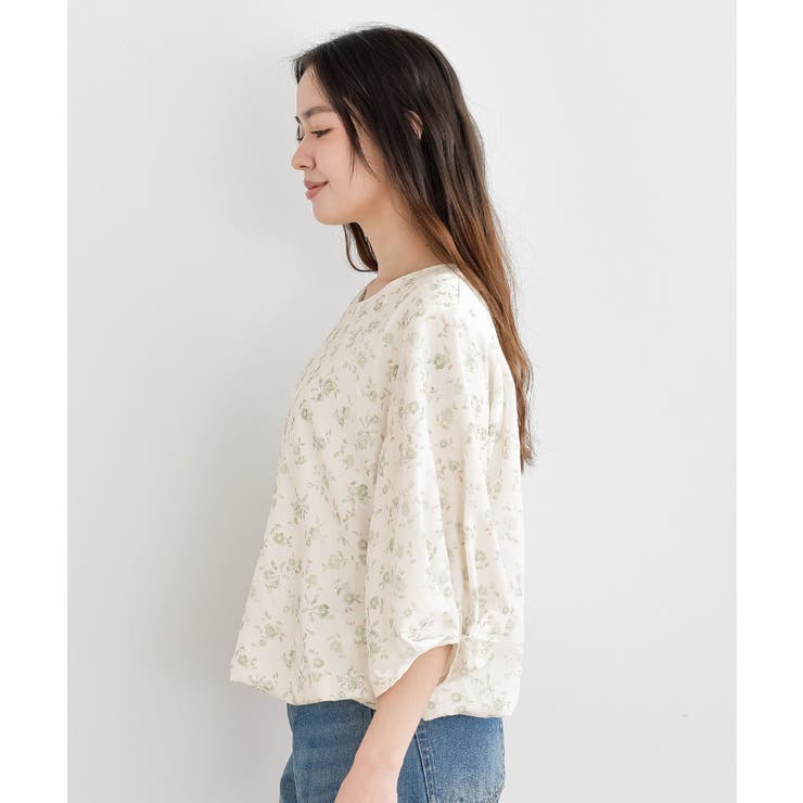 花柄７分袖バルーンブラウス | rps | 詳細画像33 