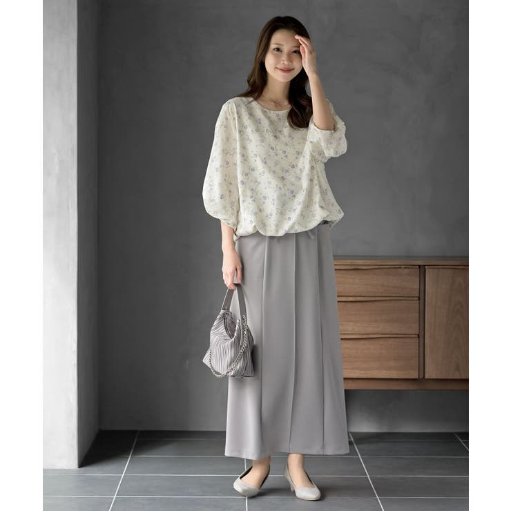 花柄７分袖バルーンブラウス | rps | 詳細画像9 