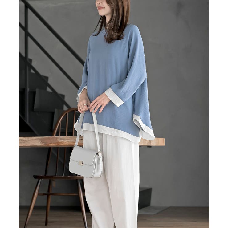 ふちどり配色ブラウス | rps | 詳細画像11 