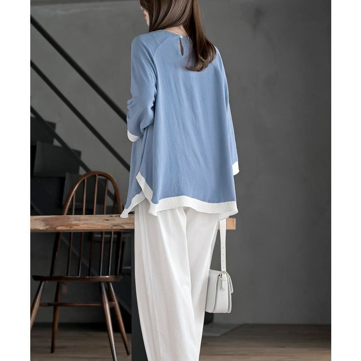 ふちどり配色ブラウス | rps | 詳細画像12 