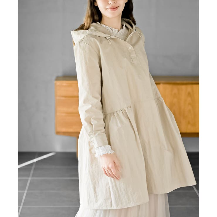 ベージュ | ナイロンフードワンピース | rps