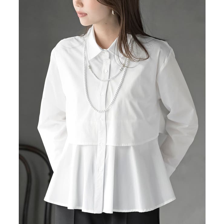 オフホワイト | 裾レイヤーブラウス | rps