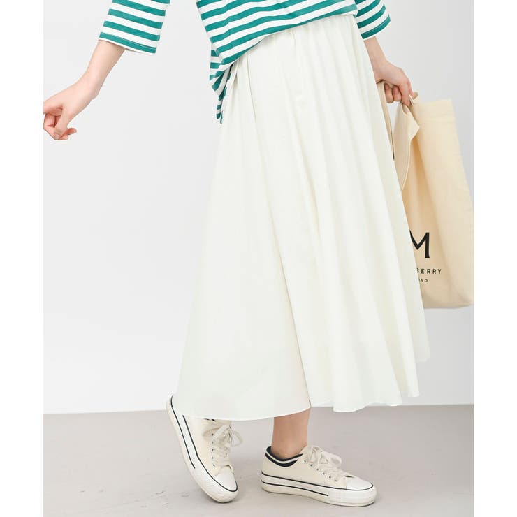 オフホワイト | コットンロングフレアースカート | rps