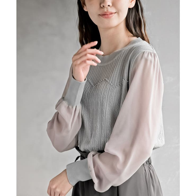 シアーボリューム袖ニットプルオーバー | rps | 詳細画像15 