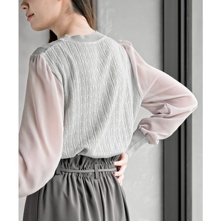 シアーボリューム袖ニットプルオーバー | rps | 詳細画像16 