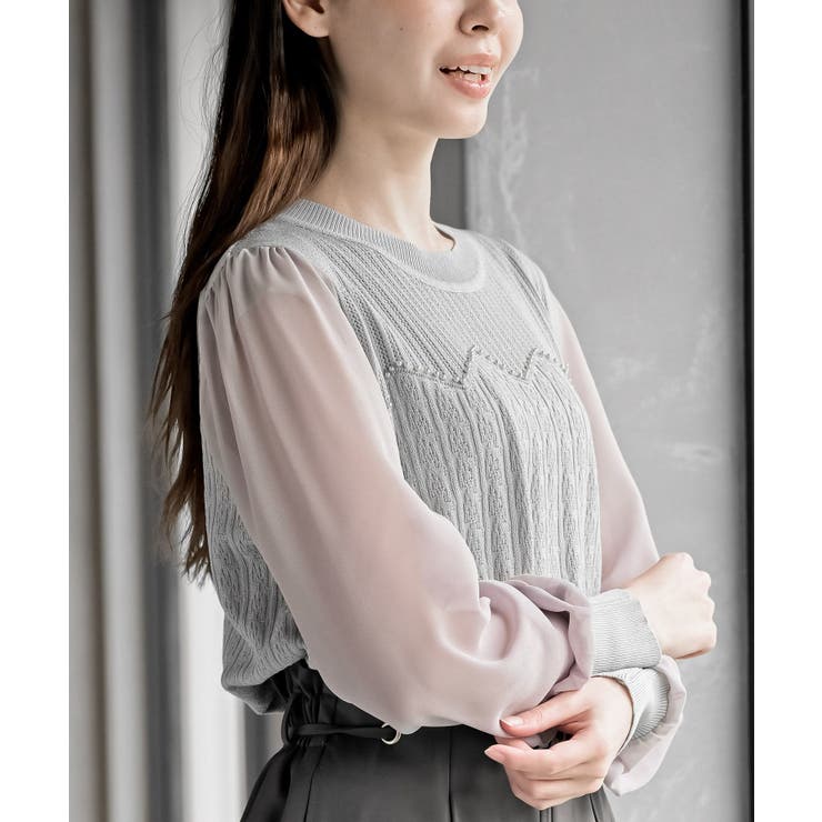 シアーボリューム袖ニットプルオーバー | rps | 詳細画像17 