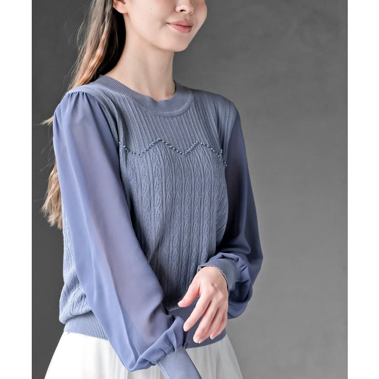 シアーボリューム袖ニットプルオーバー | rps | 詳細画像22 