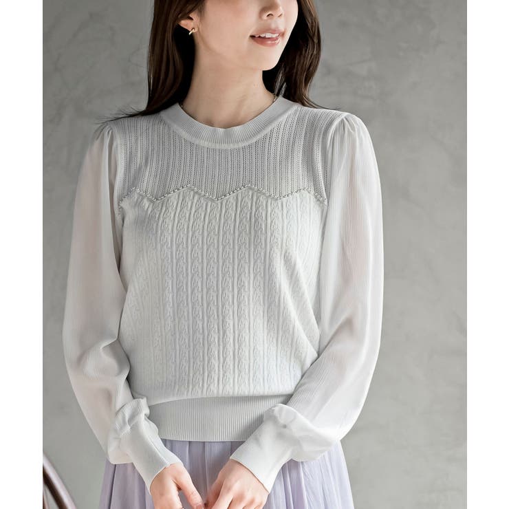 シアーボリューム袖ニットプルオーバー | rps | 詳細画像6 