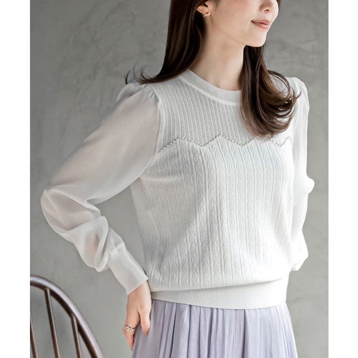 シアーボリューム袖ニットプルオーバー | rps | 詳細画像9 