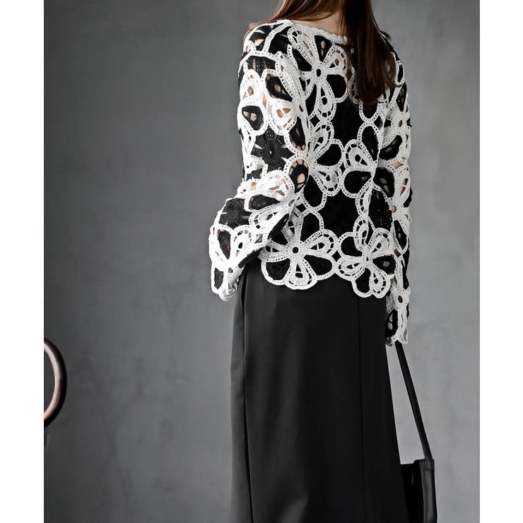 カギ針花柄プルオーバー | rps | 詳細画像12 