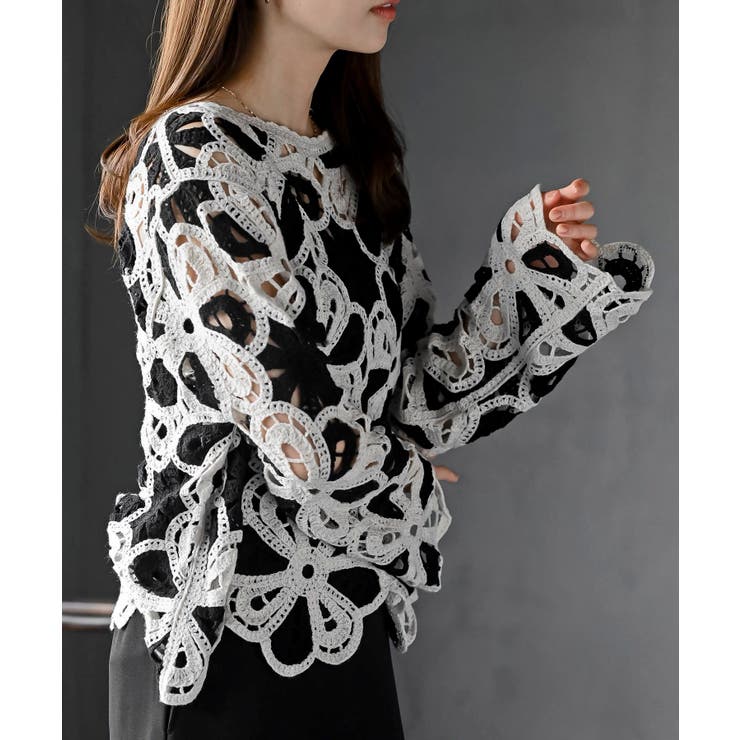 カギ針花柄プルオーバー | rps | 詳細画像14 