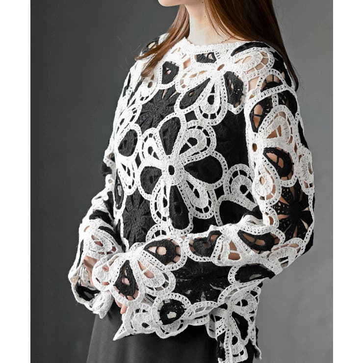 カギ針花柄プルオーバー | rps | 詳細画像16 