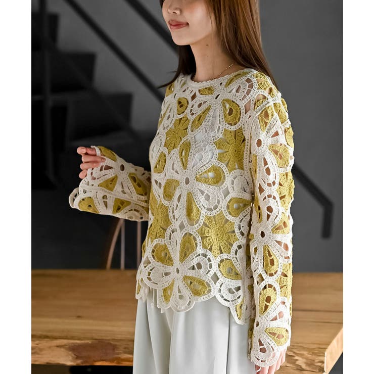 カギ針花柄プルオーバー | rps | 詳細画像23 