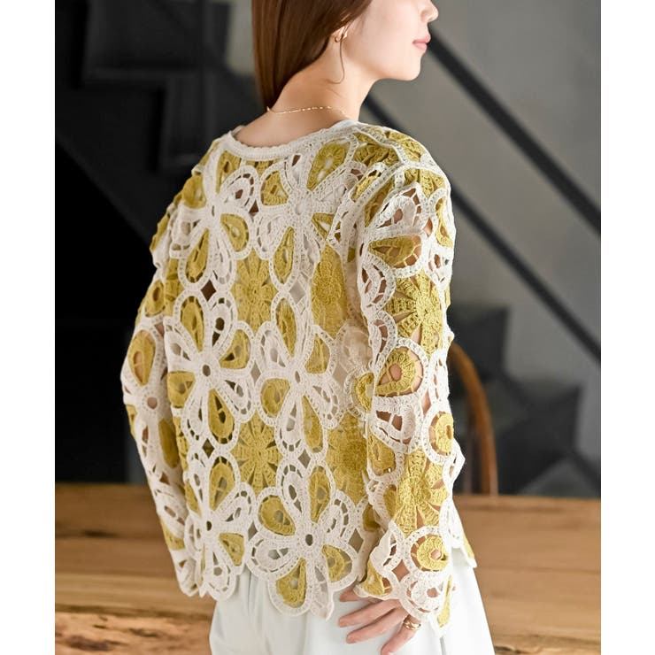 カギ針花柄プルオーバー | rps | 詳細画像25 