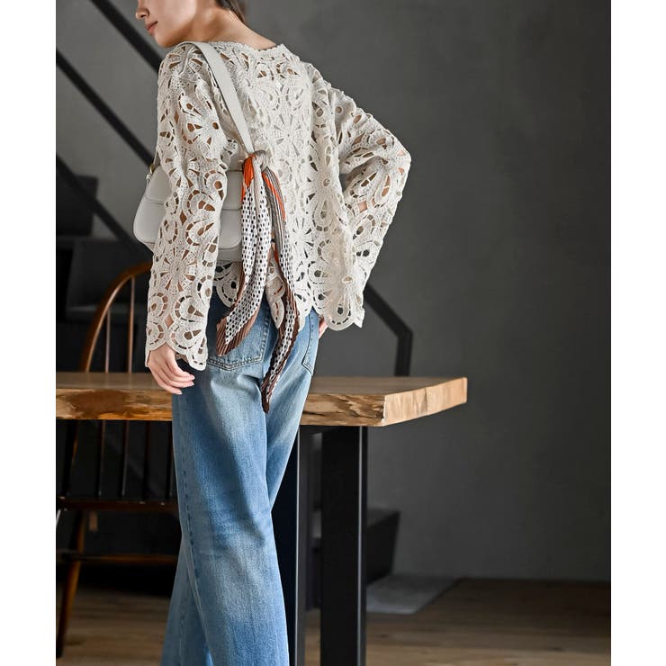 カギ針花柄プルオーバー | rps | 詳細画像3 